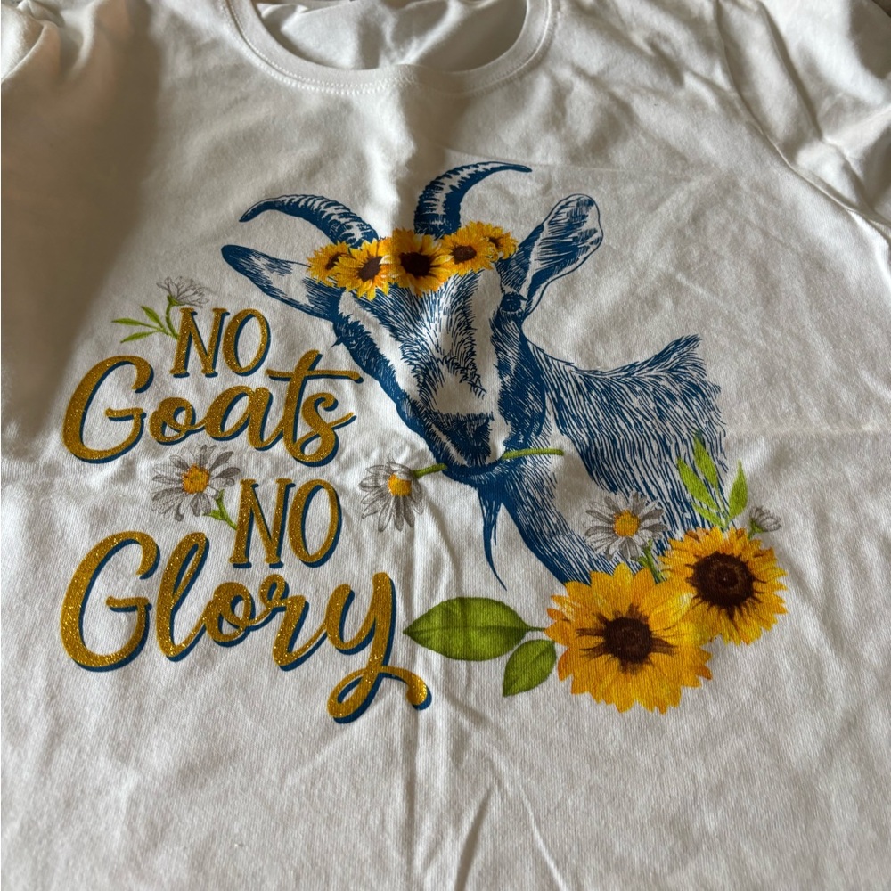 Kids White Goat Graphic T-Shirt
